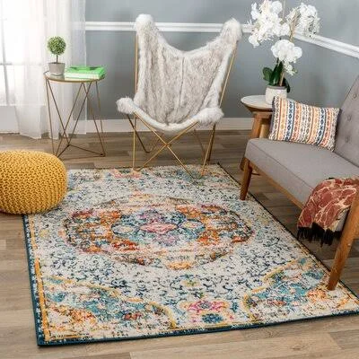 Eichler Oriental Blue/Yellow/Red Area Rug Bungalow Rose Rug Size: Rectangle 7&10x22 x 10&