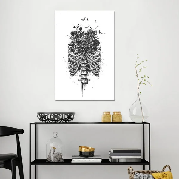 Balazs Solti Canvas Wall Decor Prints - New Life Black ( fantasy - Horror & sci-fi > Horror > Skeletons art)