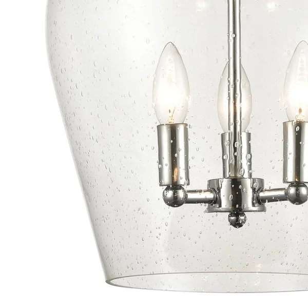 Elk Lighting 30065/3 Darlene 3-Light Pendant in Polished Chrome with Seedy
