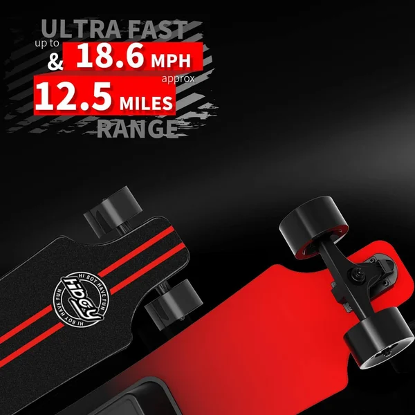 Hiboy S22 Electric Skateboard Dual Brushless Motor Longboard with 18.6mph Top Speed - 12.5Miles Range and Remote Control for Comm