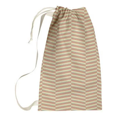 Fractured Stripes Laundry Bag Brayden Studio Color: Green Orange/Yellow, Size: 36x22 H x 28x22 W x 1.5x22 D
