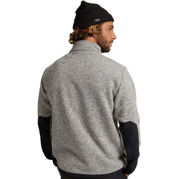 Burton Men's Hayrider Sweater Full-Zip Fleece - Gray Heather, L