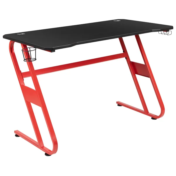 Flash Furniture Red Gaming Desk and Black Racing Chair Set with Cup Holder