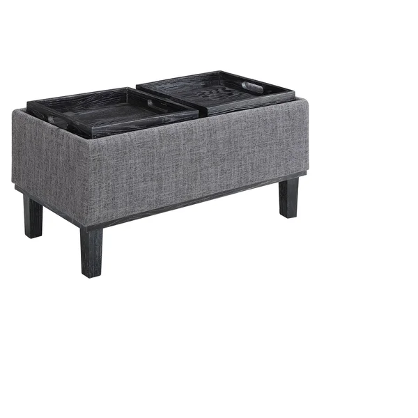 Brentwood Storage Ottoman Gray Fabric - Breighton Home