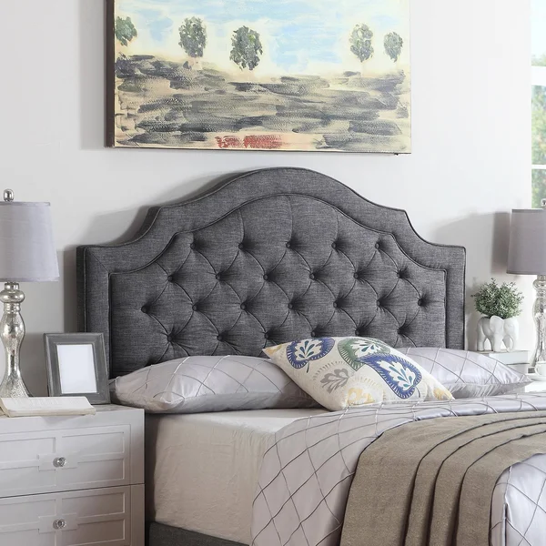 Rosevera Angelo Tufted Upholstered Panel/Platform Bed - Grey, Full