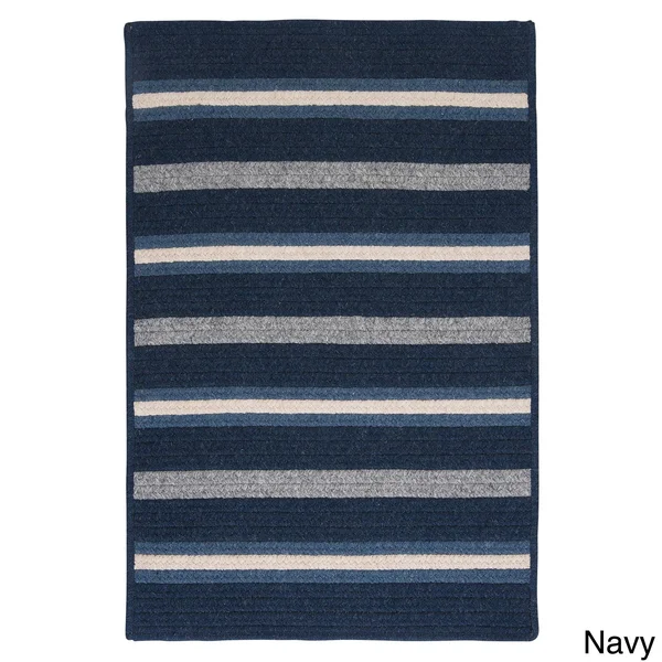 Colonial Mills Sterling Braided Reversible Rug USA Made - 8& x 10&, Blue