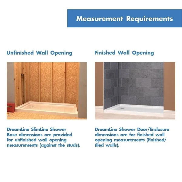 DreamLine DLT-1132540-22 32 x 54 in. Slimline Single Threshold Shower Base - Biscuit