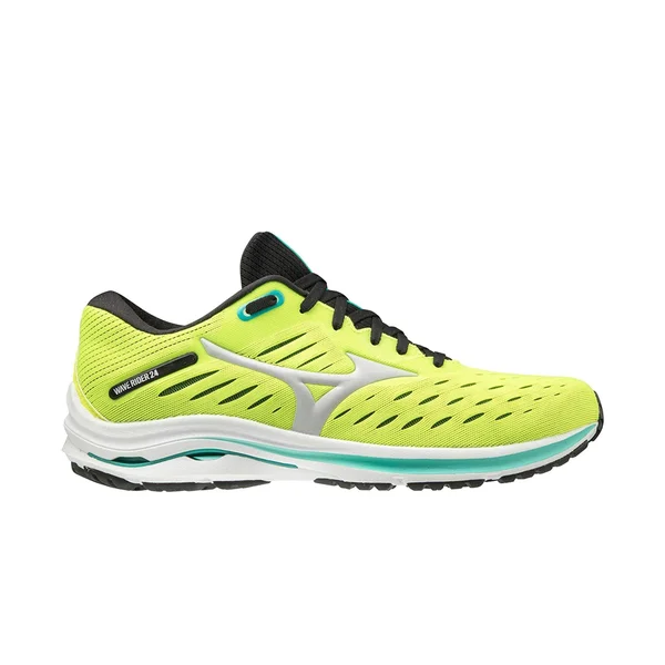 Mizuno Men's Wave Rider 24 Safety Yellow-Nimbus Cloud, 13