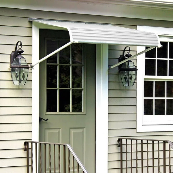 NuImage Awnings 6 ft. 1100 Series Door Canopy Aluminum Awning (12 in. H x 42 in. D) in White