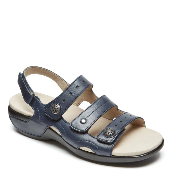 Women's Aravon PC Three Strap Navy Leather - in Size 6