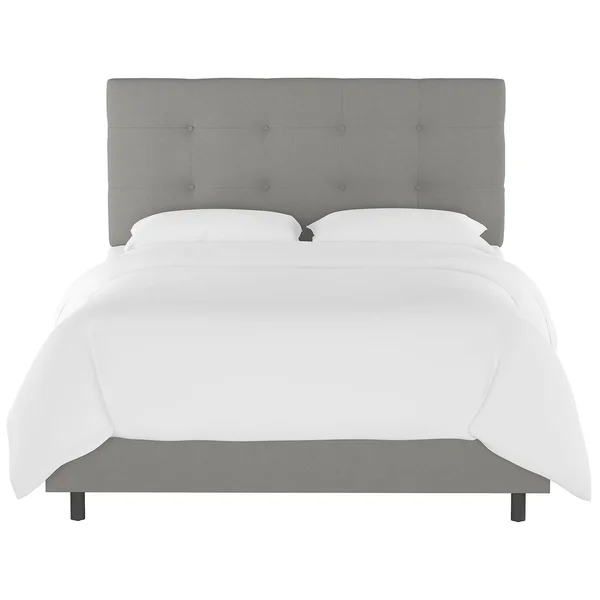 Skyline Furniture Upholstered Twin Panel Bed in Platinum