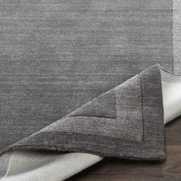 Modern BHS-0061938 Tufted Wool Charcoal Border Accent Rug - 8' x 11'