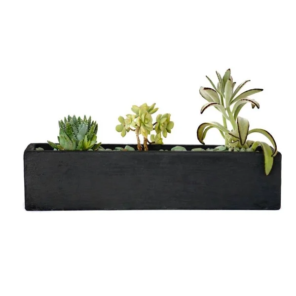 Medium Rectangular Planter // Concrete Unicorn White
