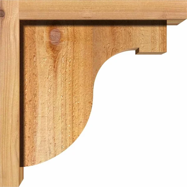 Ekena Millwork COR08X12X12DEL01RWR 8x22W x 12x22D x 12x22H Del Monte Rough Sawn Corbel w/Backplate, Western Red Cedar