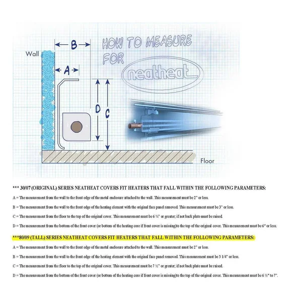 Neatheat 80/09 Tall Series 6 ft. Hot Water Hydronic Baseboard Cover (Not for Electric Baseboard)