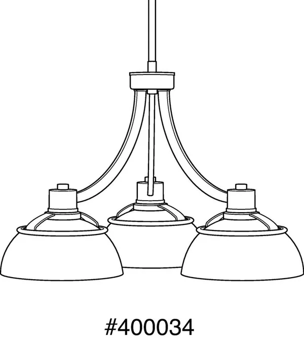 Progress Lighting P400034-031 Domain Three-Light Chandelier, Black