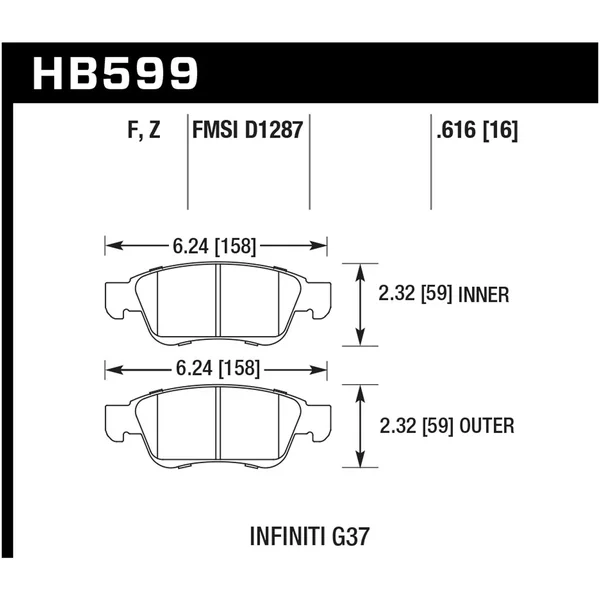 Hawk Performance HB599F.616 (Infiniti) HPS Brake Pads