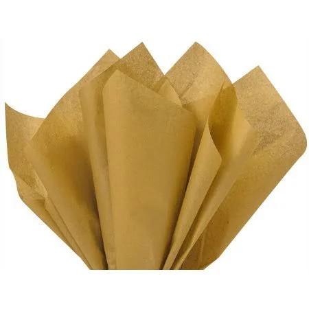 Pack of 480 - Solid Antique Gold Tissue Paper 15 x 20 inch Sheet Ream Made from 100% Post Industrial Recycled fibers