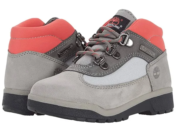 Timberland Field Mid Grey/Red Toddler Boys& Boot Shoes, Size: 4, Leather/Plastic/Steel