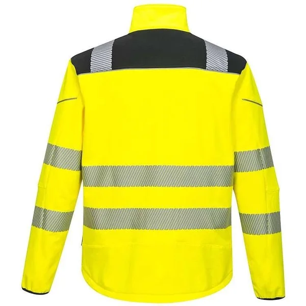 Portwest PW3 Hi-Vis Softshell Jacket in Orange/Black Size Large Polyester, All Seasons Uniforms