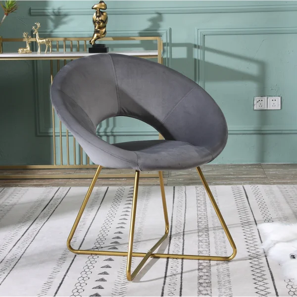 Silver Orchid Murray Velvet Upholstered Accent Chair - Grey