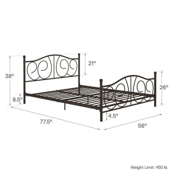 DHP Victoria Metal Bed - Bronze - Full