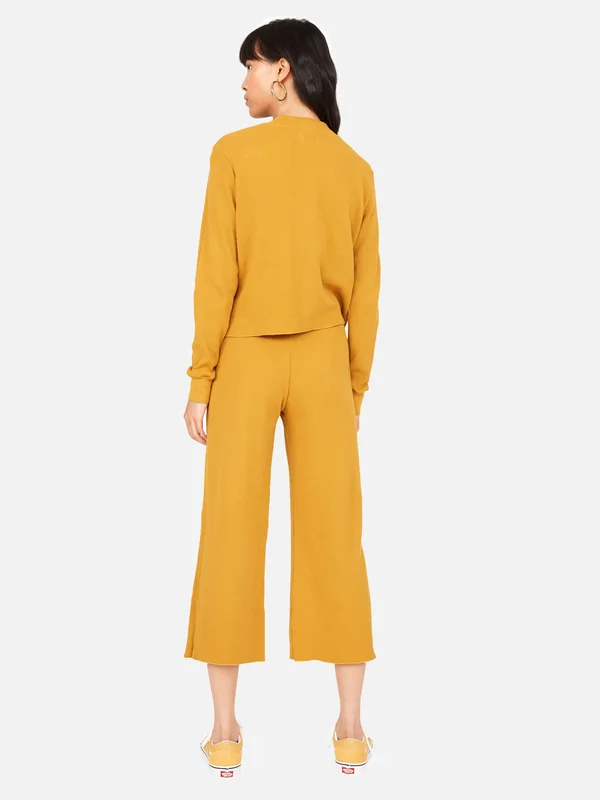 Organic Thermal Wide Leg Pant Turmeric, S