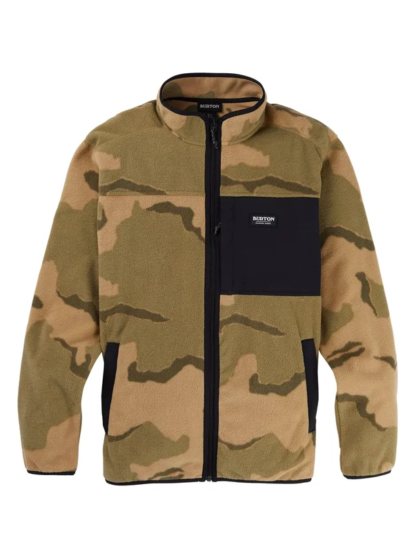 Burton Men's Hearth Full-Zip Fleece - Barren Camo, True Black, S