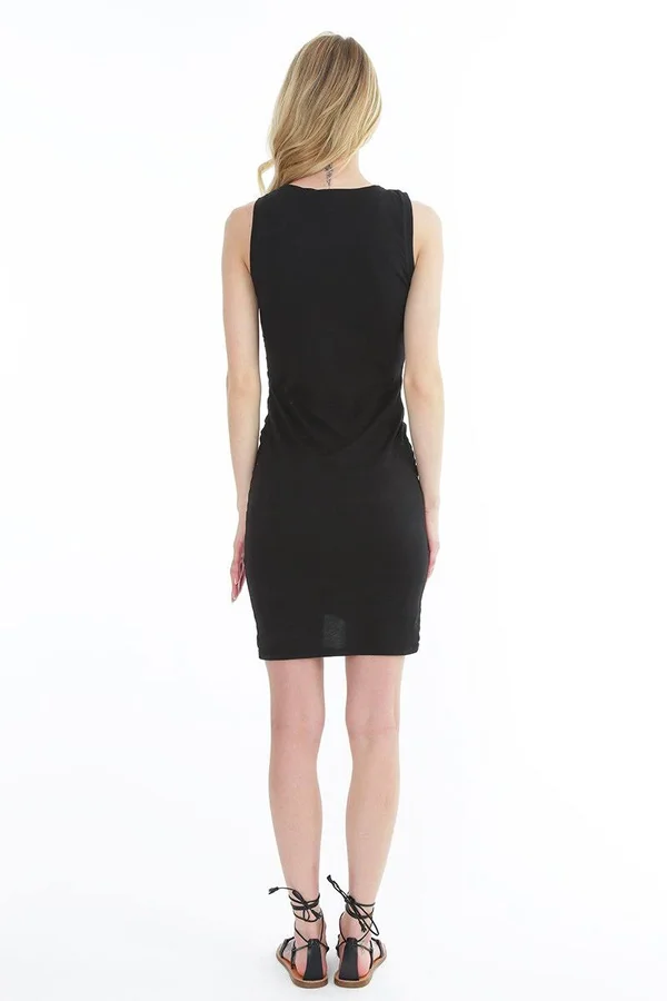 Bobi Supreme Jersey Ruched Bodycon Dress - White - Casual Dresses