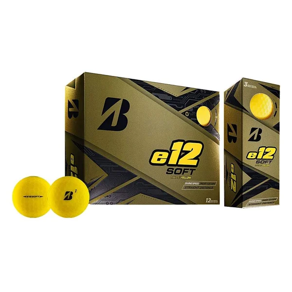 Bridgestone Golf Series E12 3-Piece Distance Golf Balls 1 Dozen - Yellow (6 Pack)