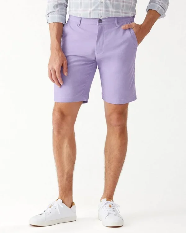 Tommy Bahama Men's Chip Shot IslandZone 10-Inch Oxford Shorts - Spring Purple - Size 40
