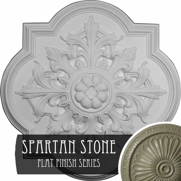 31 1/4x22OD x 2x22P Bonetti Ceiling Medallion (Fits Canopies Up to 7 3/8x22) - Hand-Painted Spartan Stone