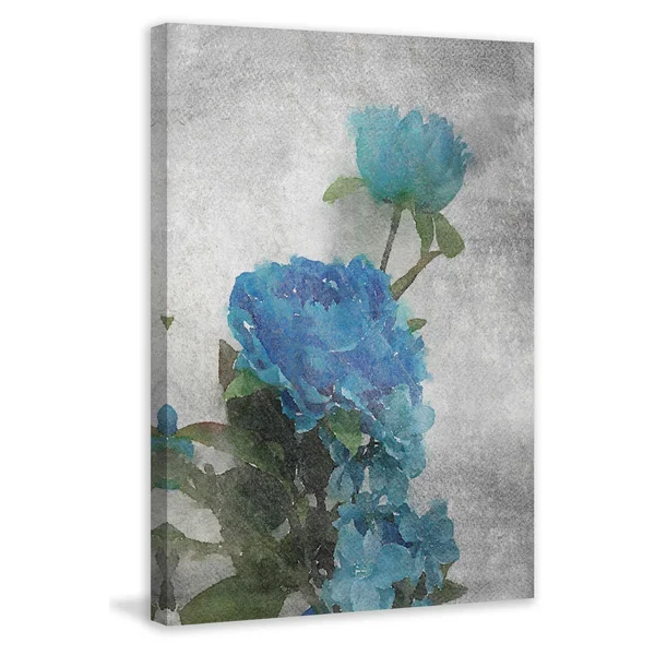 Marmont Hill Midnight Blue 3 Painting Print on Wrapped Canvas, 30x22x45x22