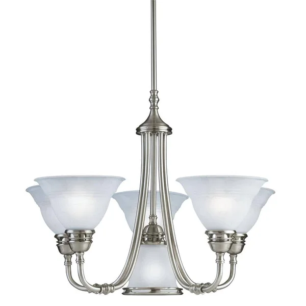 Aztec Lighting Transitional 6-Light Antique Pewter Chandelier