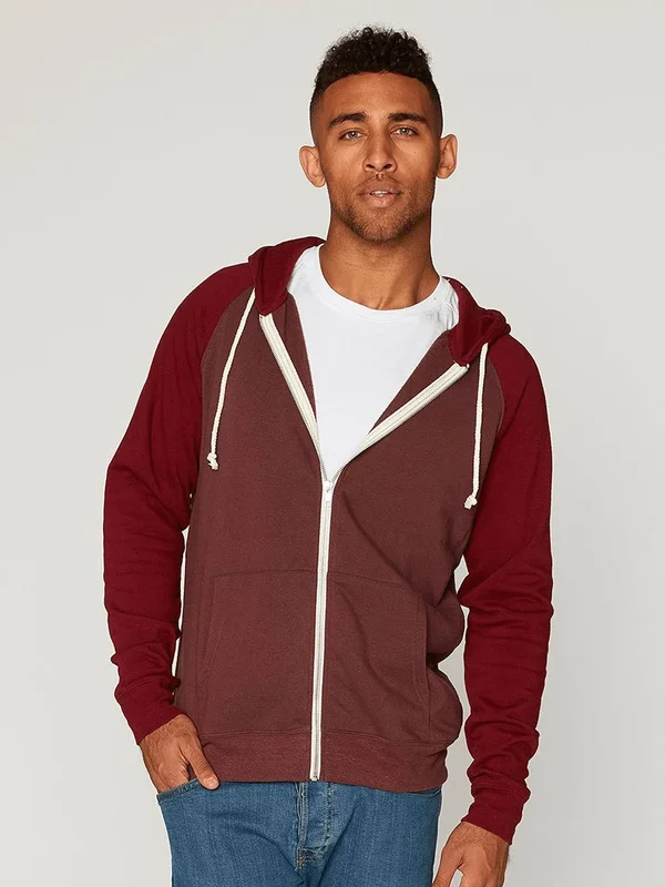Men's Threads for Thought Raglan Hoodie - Size Small - Burgundy
