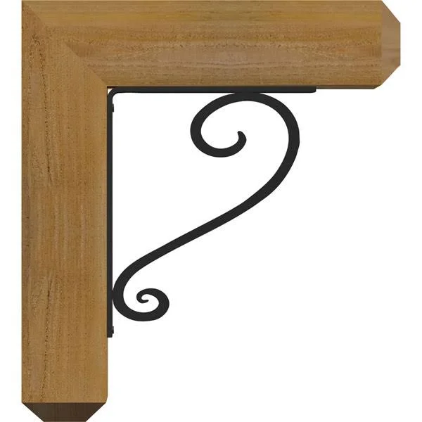 4x22W x 18x22D x 20x22H Edwards Craftsman Ironcrest Rough Sawn BRACKET, Western Red Cedar (1 1/2x22W x 10x22D x 12x22H Iron Brac