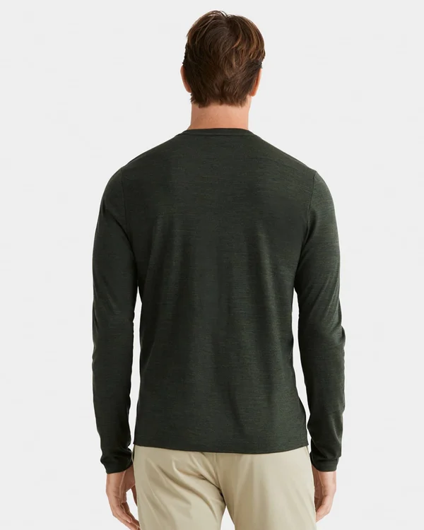 Men's Wool Henley - Rhone Trek Merino Wool Henley, Asphalt, XXL