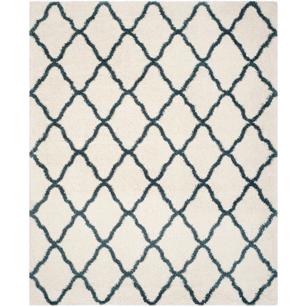 Safavieh Hudson Shag Ariola Trellis 2-Inch Thick Rug - 2&3x22 x 10& Runner - Slate Blue/Ivory