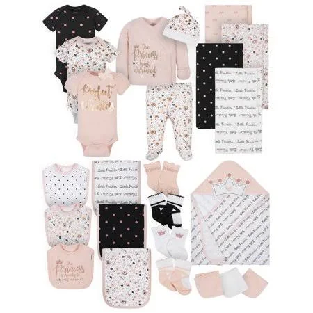 Gerber Baby Girl Organic Newborn Clothes Essentials Shower Gift Set, 24-Piece, Infant Girl's, Size: 0-3 Months, Pink