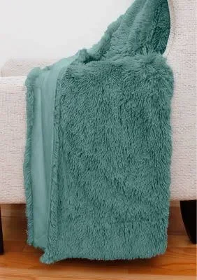Thro by Marlo Lorenz Chubby Faux Fur Throw - Oil Blue