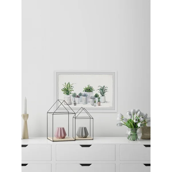 &Indoor Pot Plants& Framed Painting Print - 30 x 20