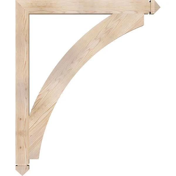 Ekena Millwork 3 1/2x22W x 38x22D x 46x22H Thorton Arts & Crafts Smooth BRACKET - Douglas Fir