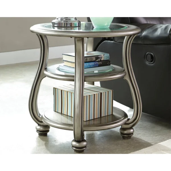 Ashley Coralayne Silver Finish Round End Table