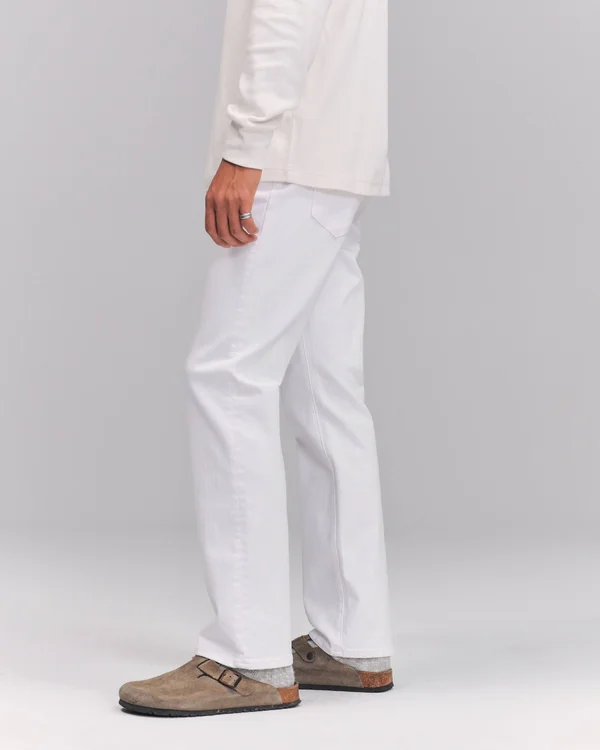 Men's Straight Jeans in White - Size 36 x 34, Abercrombie & Fitch