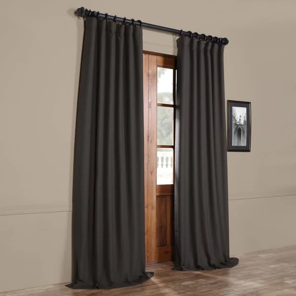 Exclusive Fabrics Bellino Grey Blackout Curtain PANEL - 96 Inches