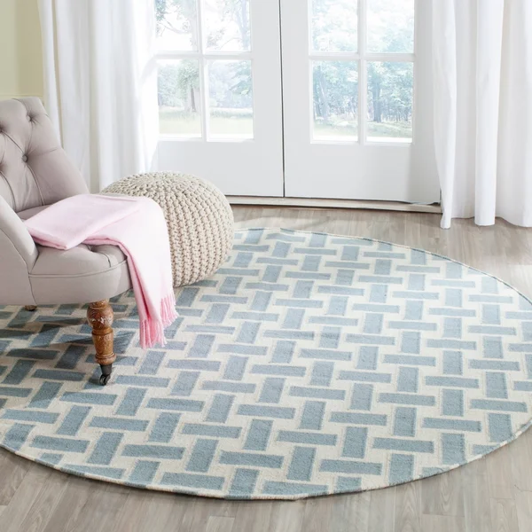 Safavieh Dhurries DHU201A 2&6x22 x 4&0x22 Turquoise, Ivory Area Rug