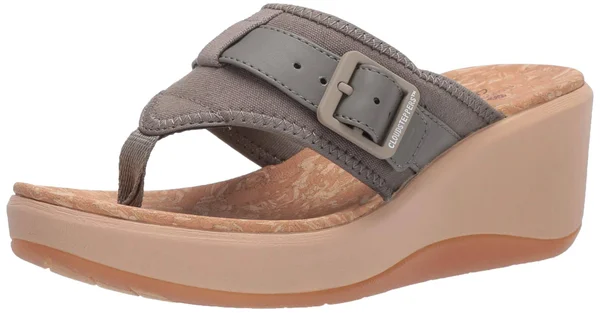 Clarks Cloudsteppers Women's Step Cali Sail Wedge Sandals - Dusty Olive Canvas