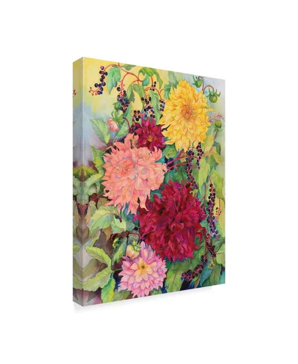 Trademark Fine Art Ali30588-C2432Gg Joanne Porter 'Dahlias and Wild Be