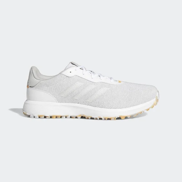 Adidas S2G Spikeless Golf Shoes - gray/white/hazy Orange 8 Wide