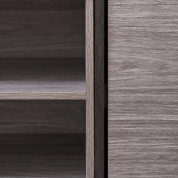 71x22 Black and Gray Contemporary TV Console Stand with Shelf